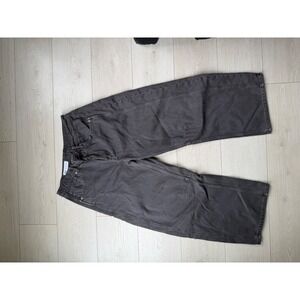 Zara Wide Leg Jeans Charcoal Gray High Rise Relaxed Denim Womens Size 6 28